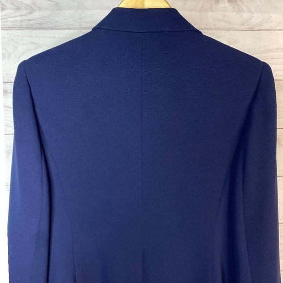 Laura Scott Vintage Navy Blue Single Breasted Suit Jacket Size 12 Petite - Picture 14 of 16